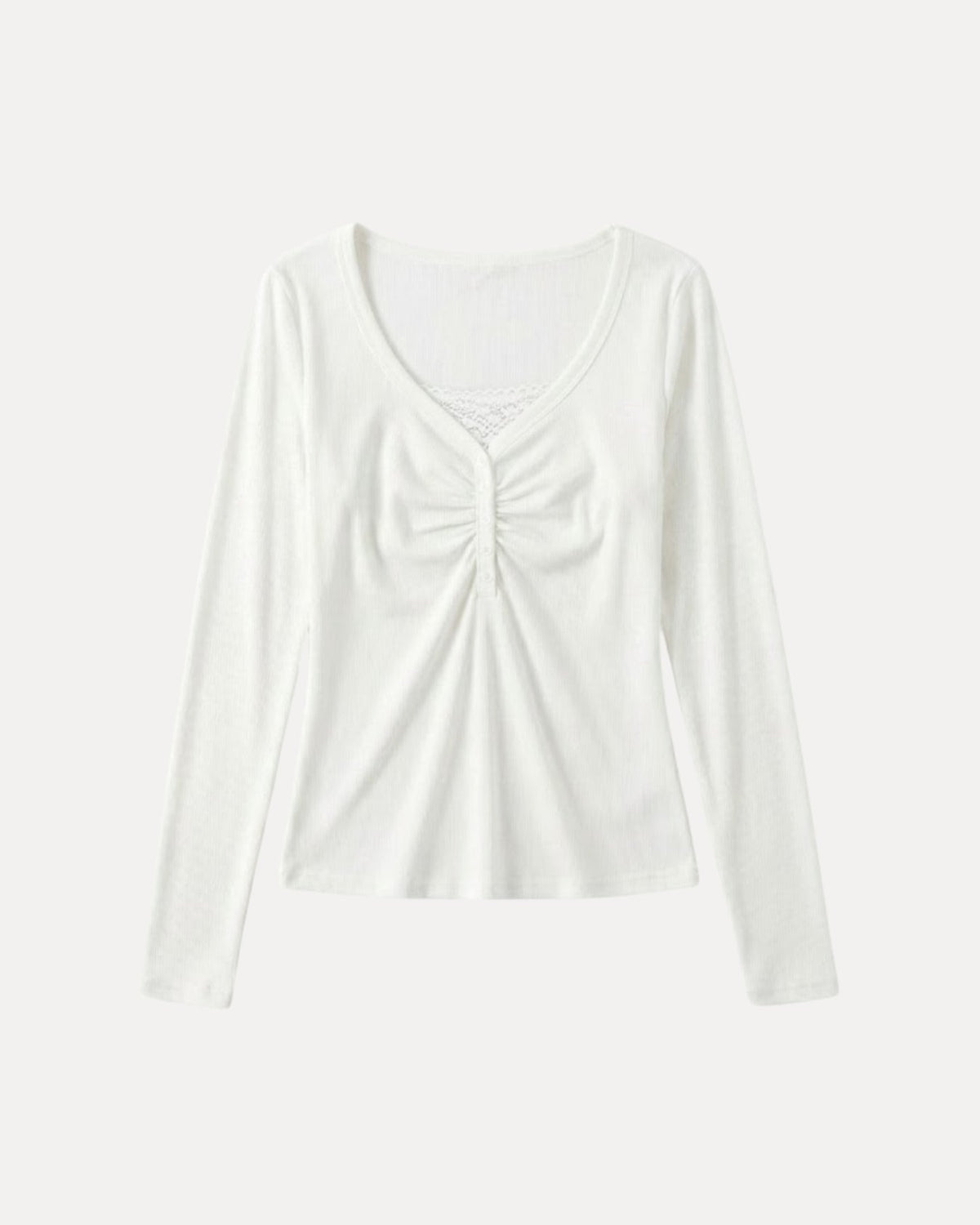 Ruched Henley Top