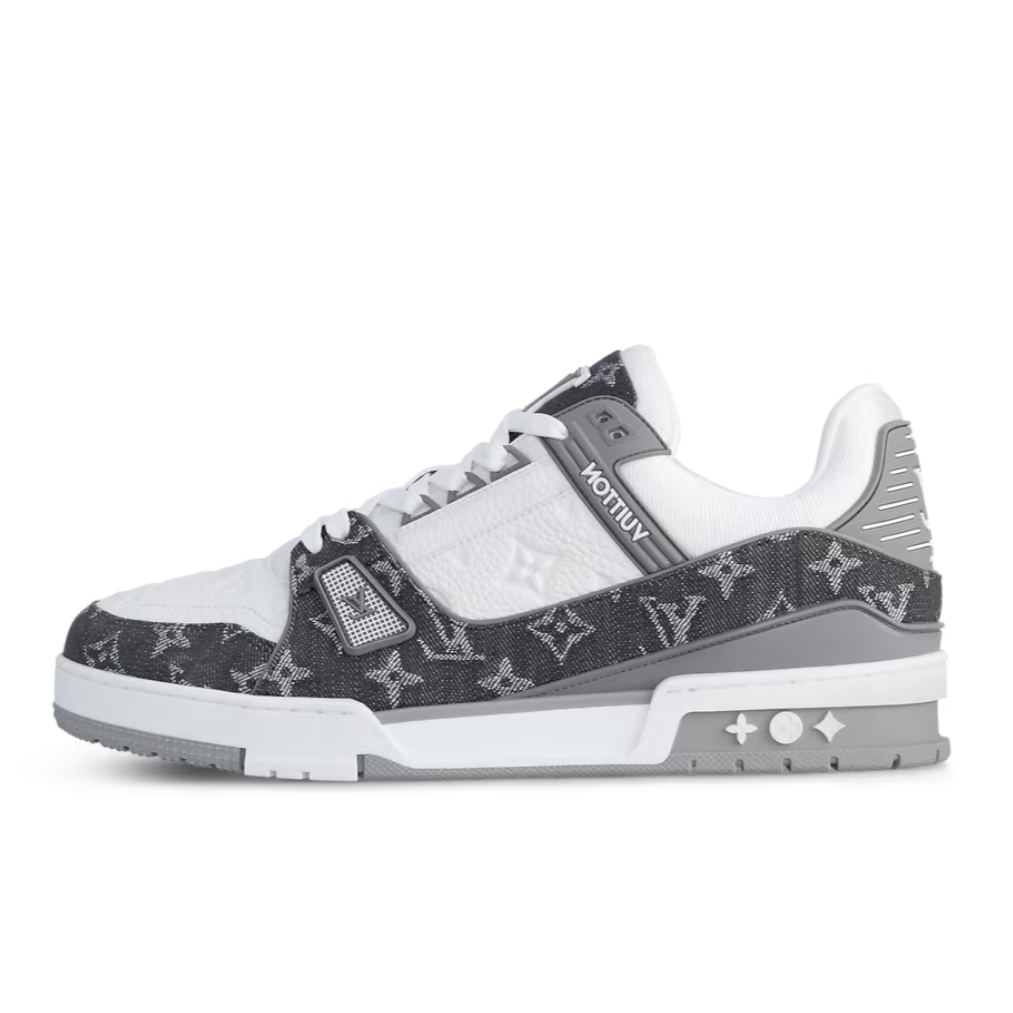 Monogram White Grey Trainer