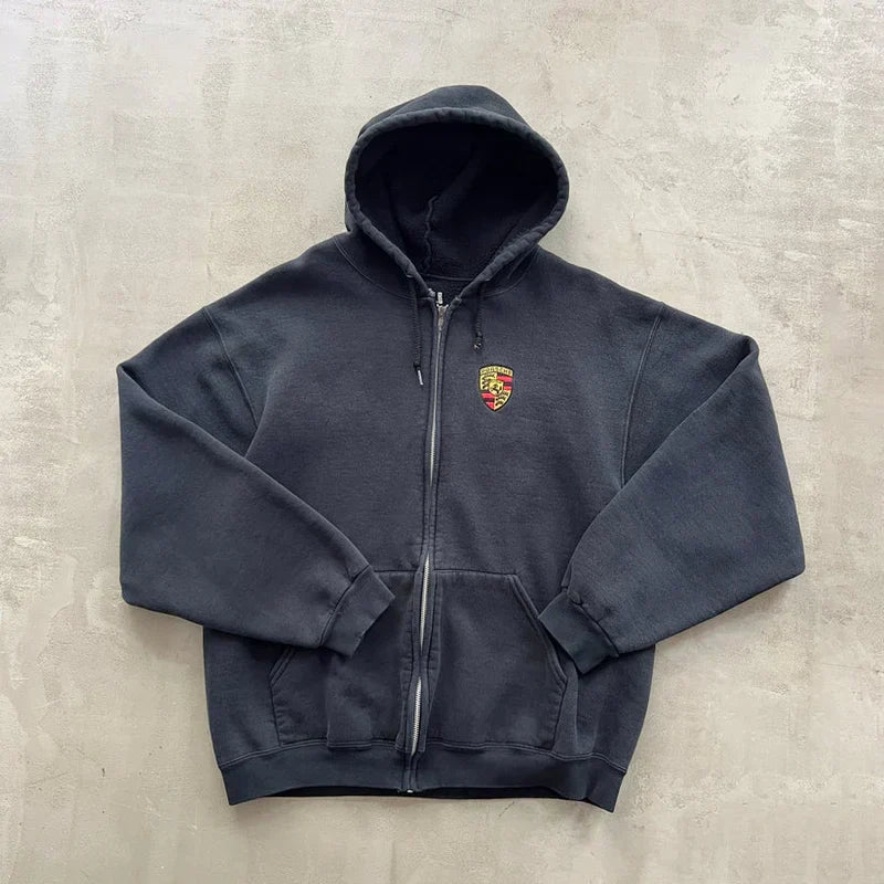 Porsche Zipper Hoodie β Streetwear