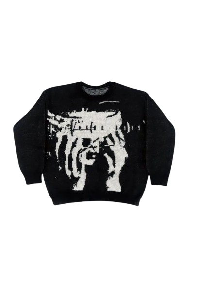 'Telepathy' Graphic Knitted Sweater