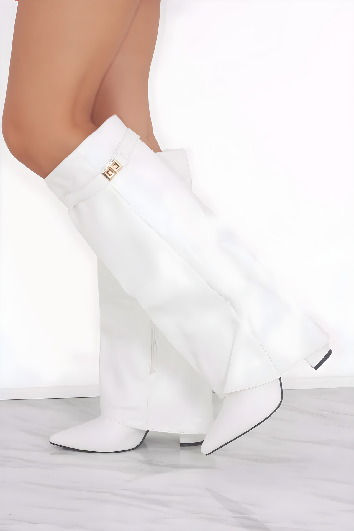 Leather White Boots