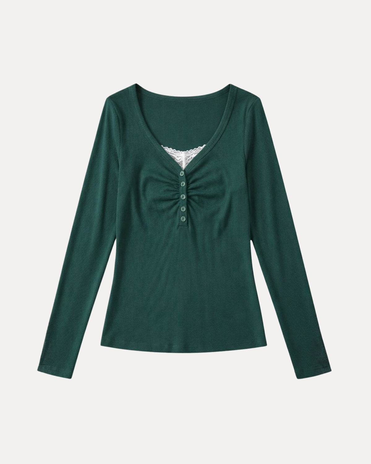 Ruched Henley Top