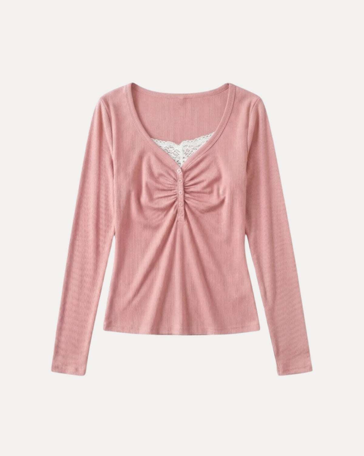 Ruched Henley Top