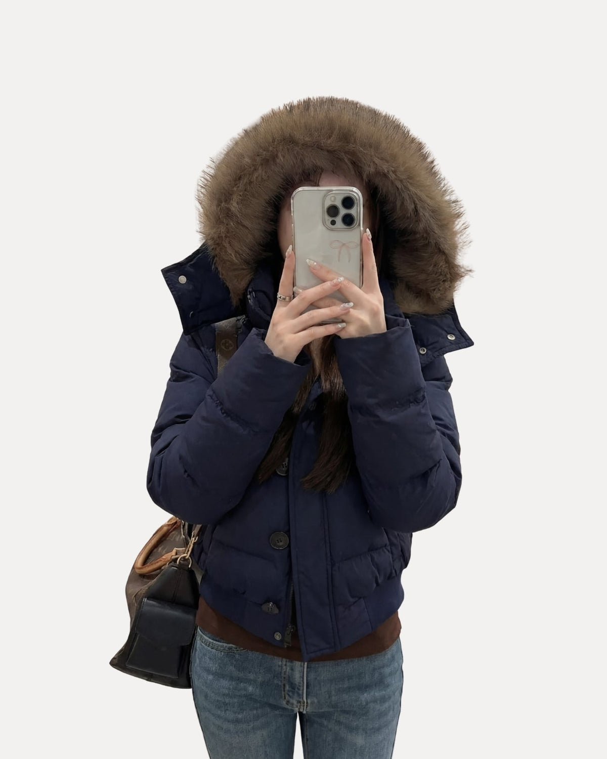 Fur Collar Short Parka