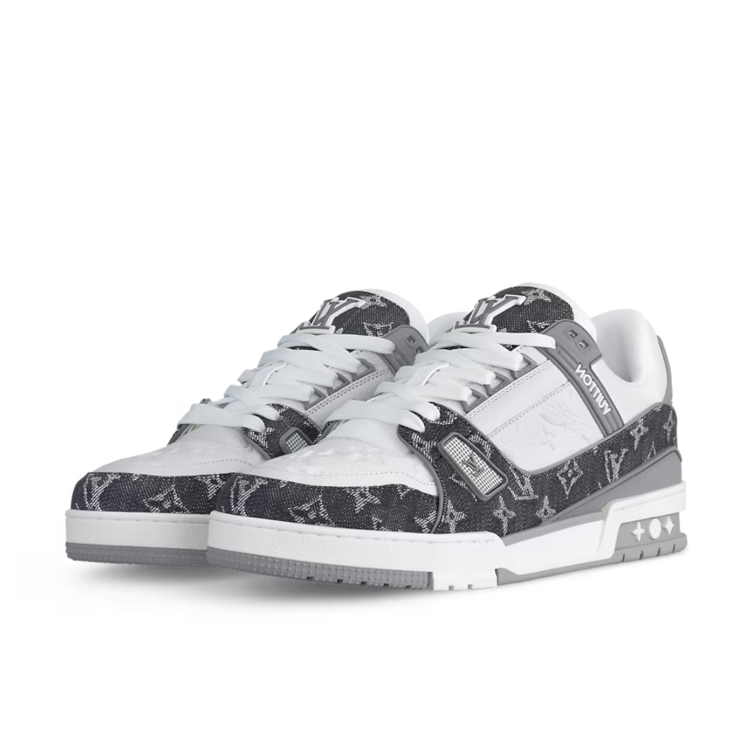 Monogram White Grey Trainer