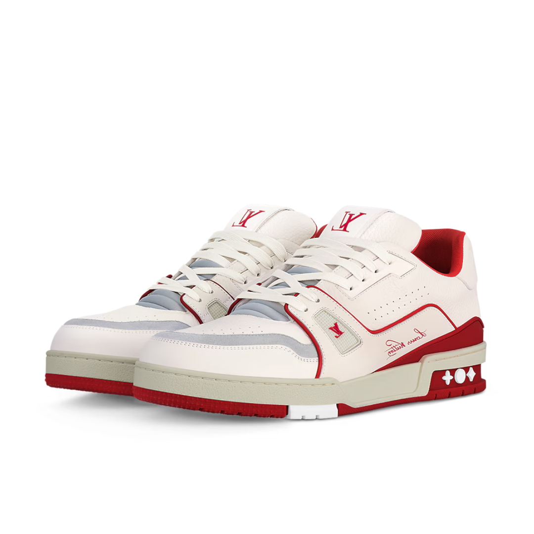 Monogram Cream Red Trainer