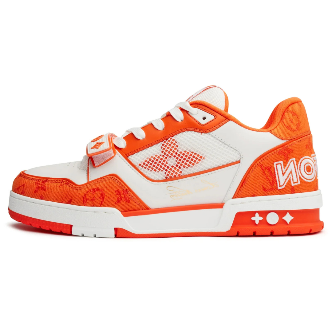 Monogram Orange Denim Trainer