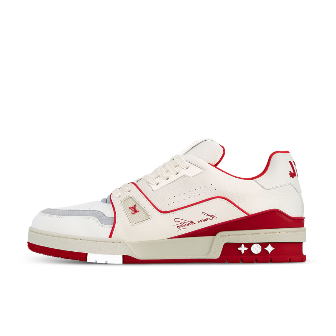 Monogram Cream Red Trainer