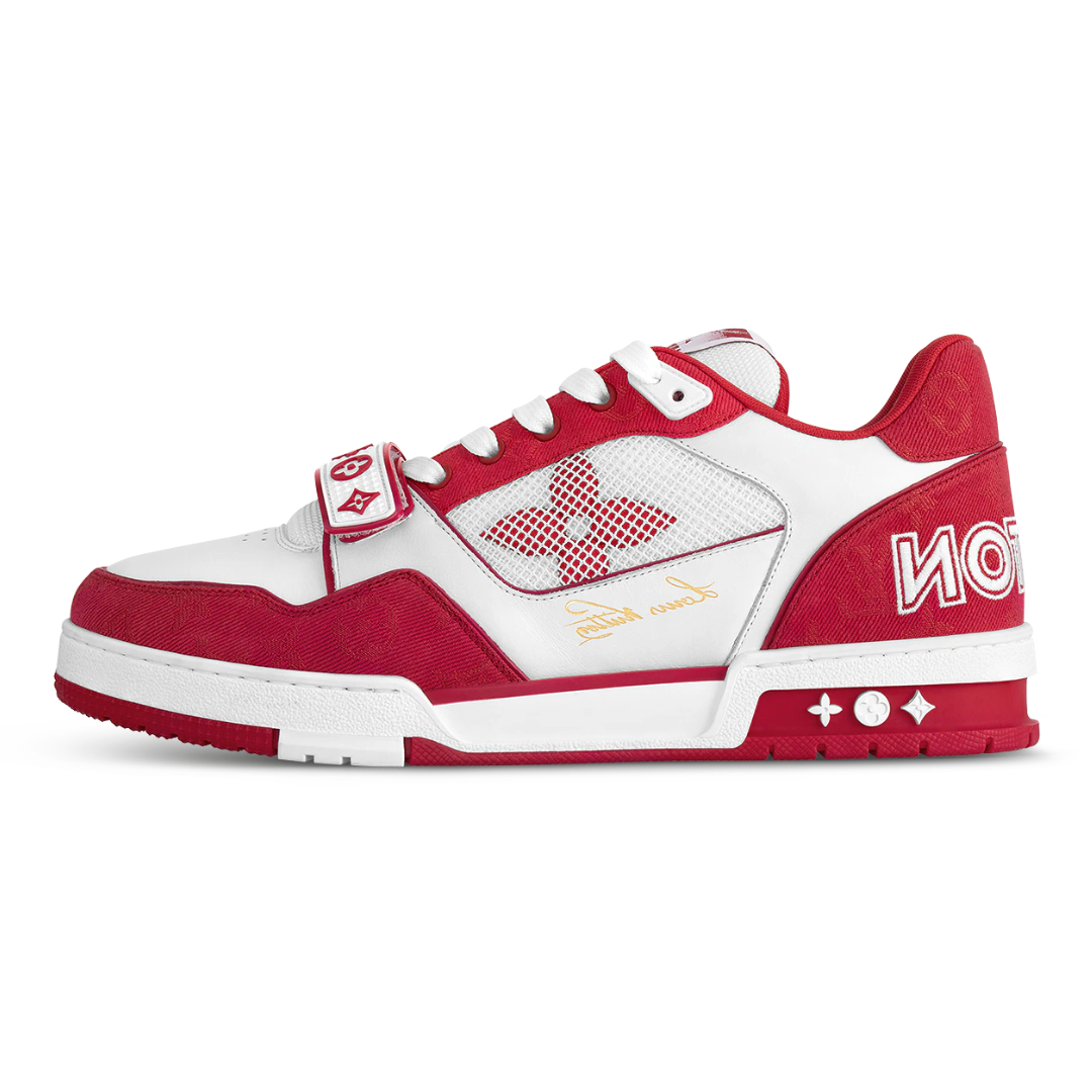 Monogram Red Denim Trainer