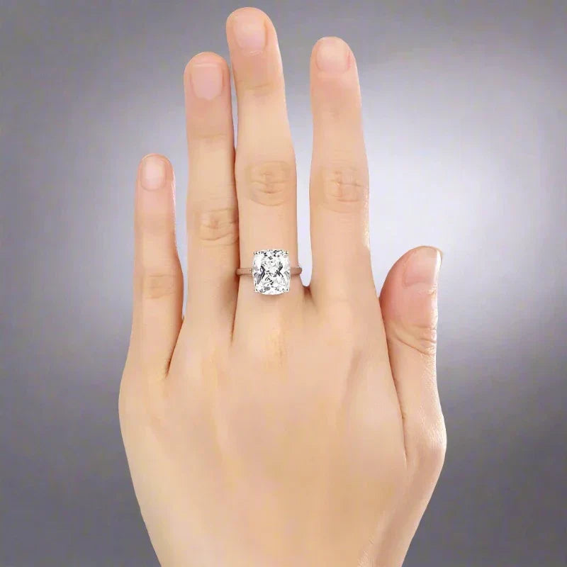 Solid 925 Sterling Silver Princess Cut